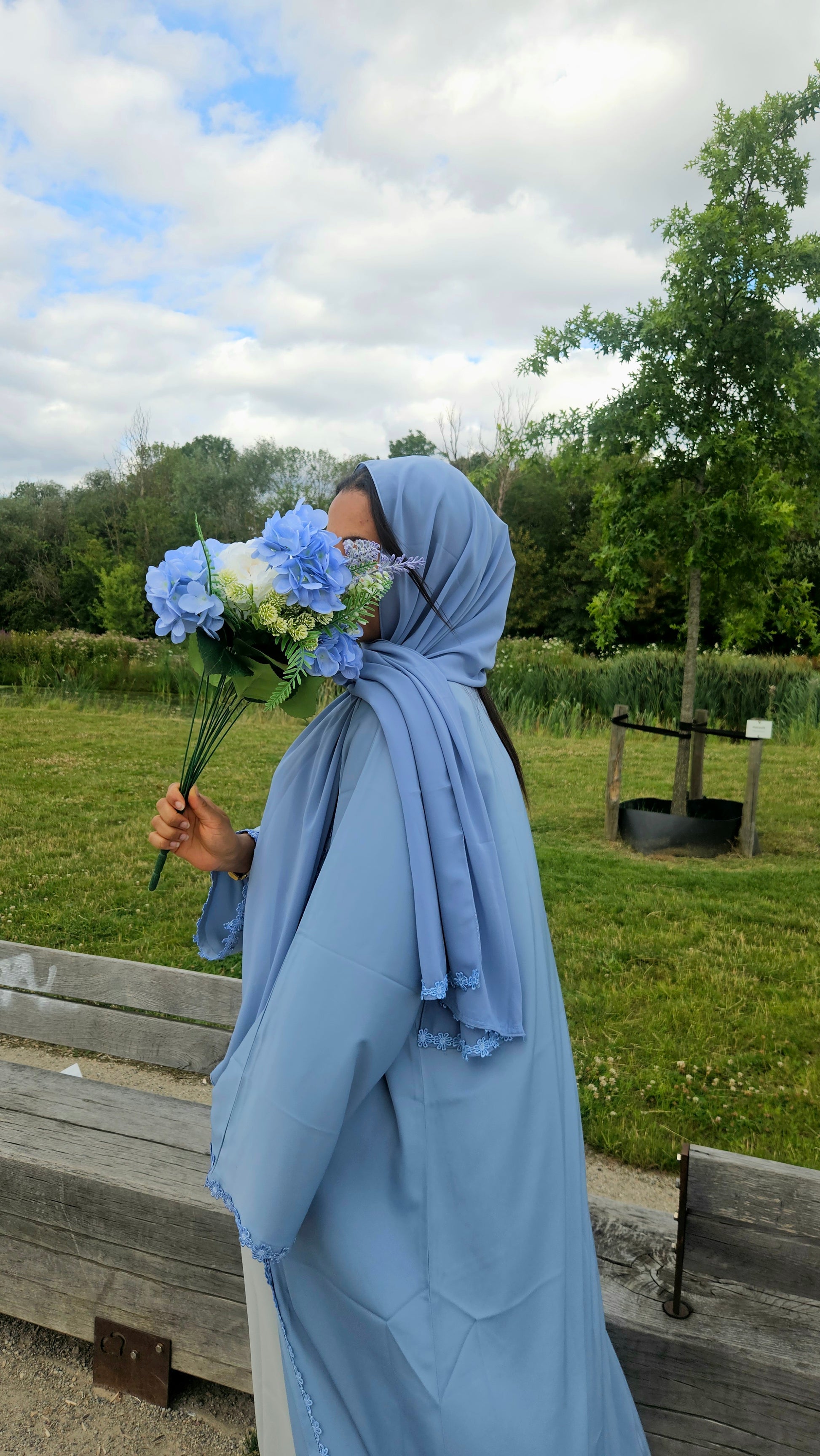 Abaya Jasmine Bleu