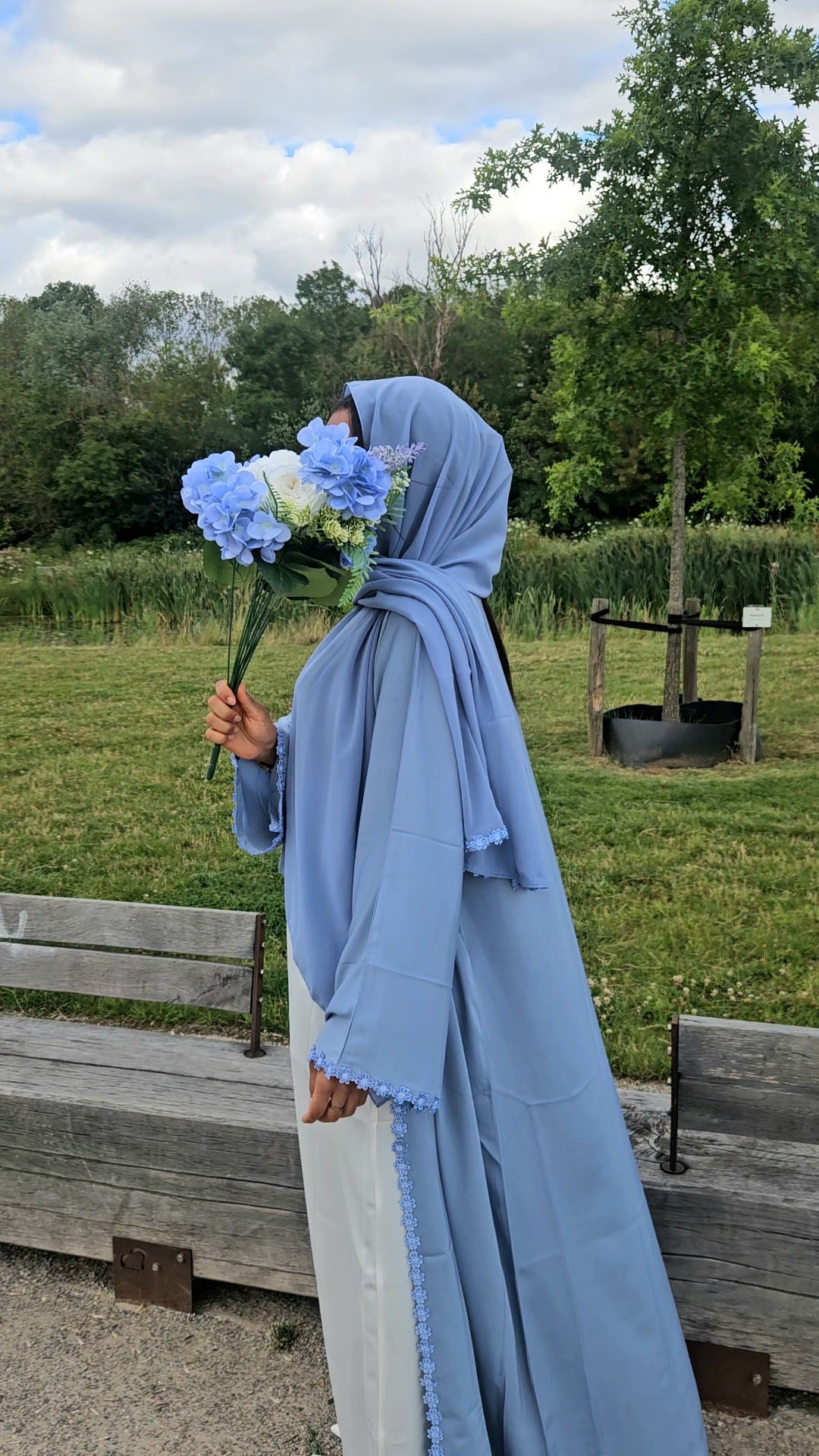 Abaya Jasmine Bleu
