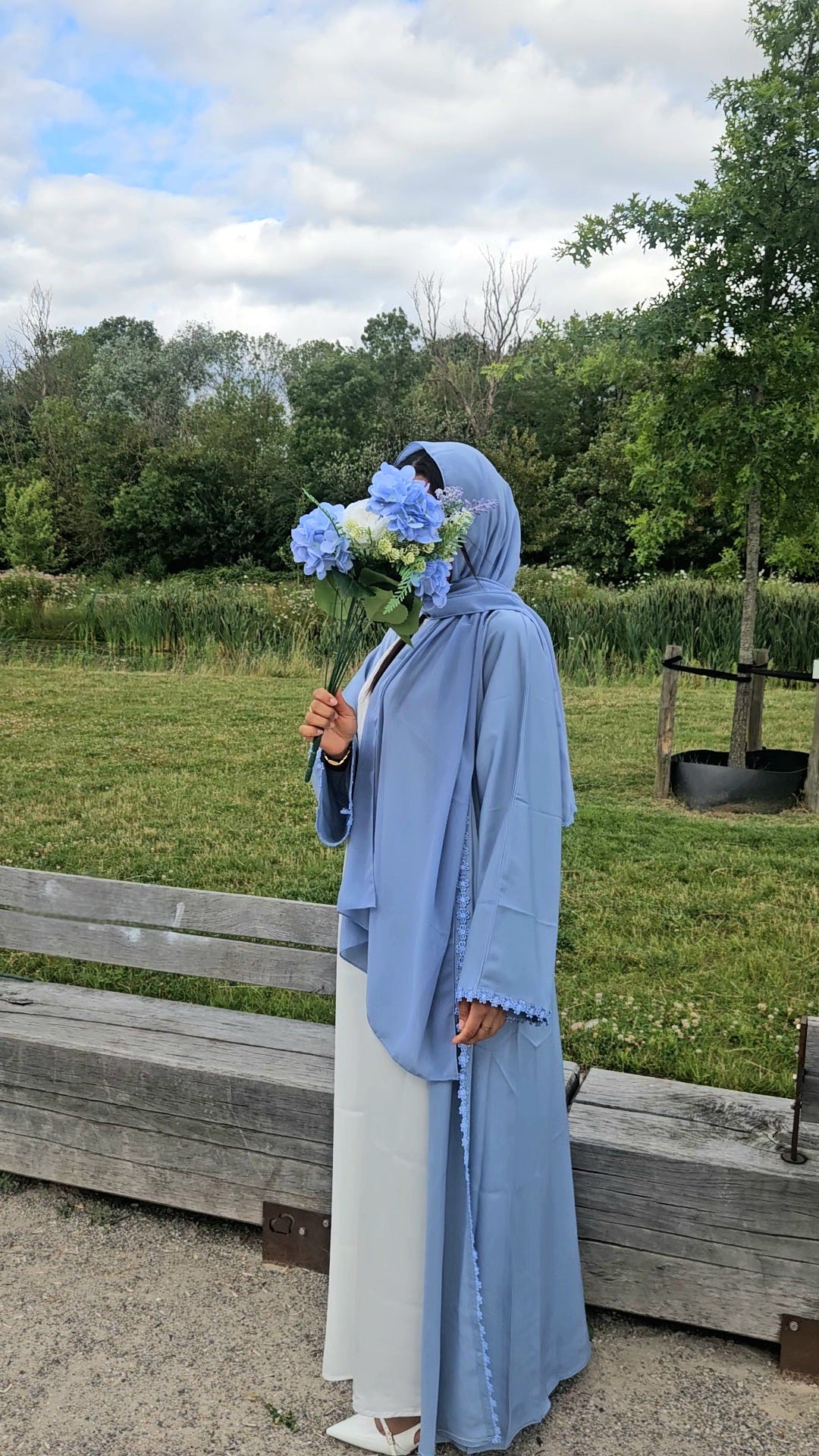 Abaya Jasmine Bleu