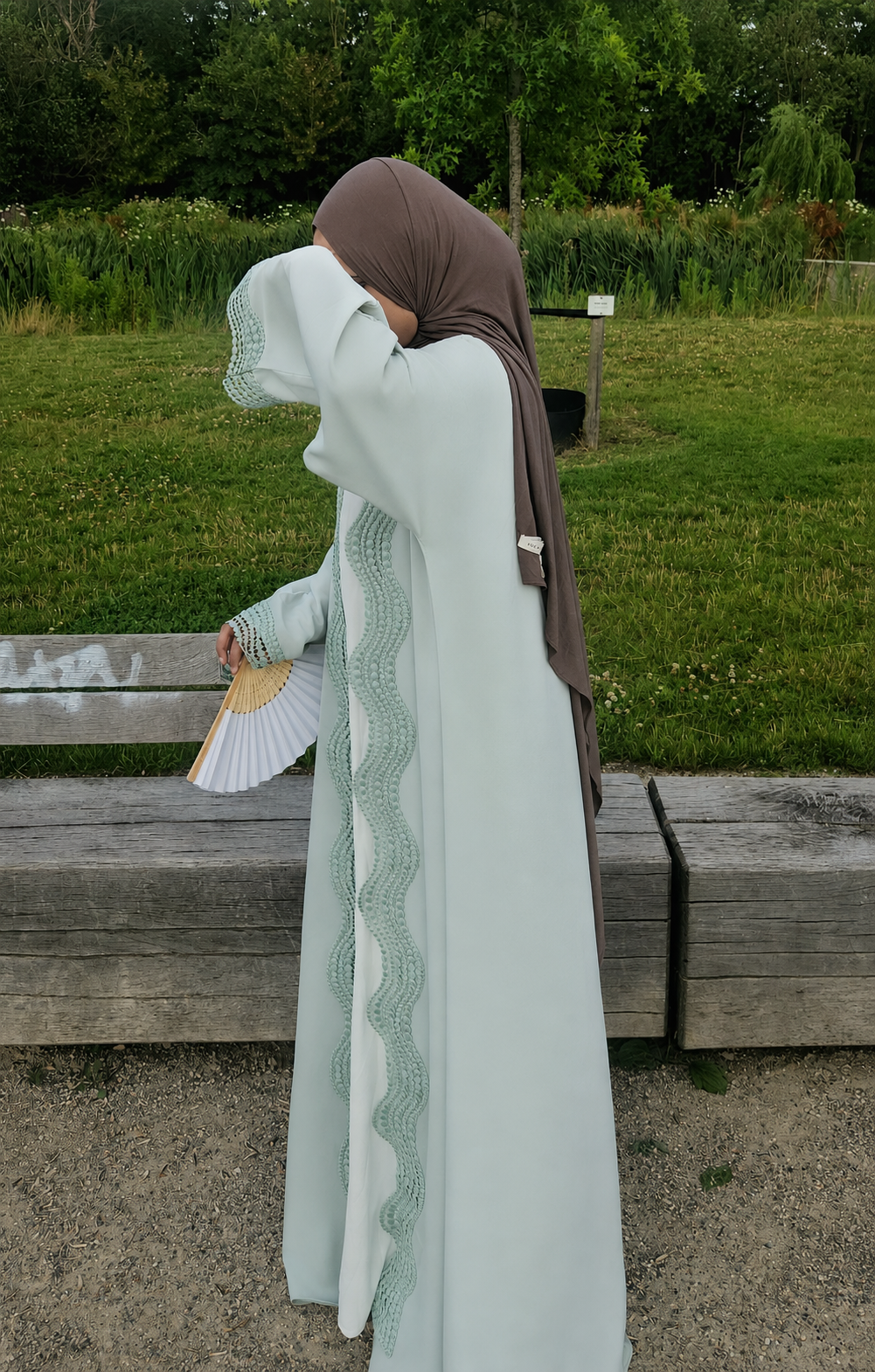 Abaya Camélia Vert d'eau